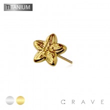 IMPLANT GRADE TITANIUM SAKURA FLOWER THREADLESS (PUSH IN) THREADLESS (PUSH IN) TOP PART ONLY